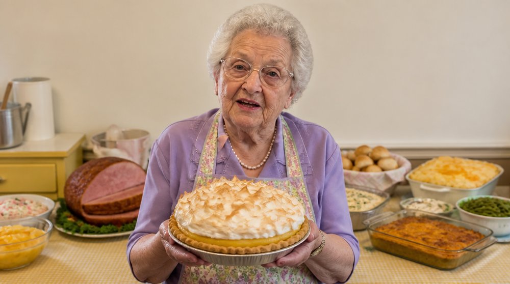 Loretta in the church kitchen